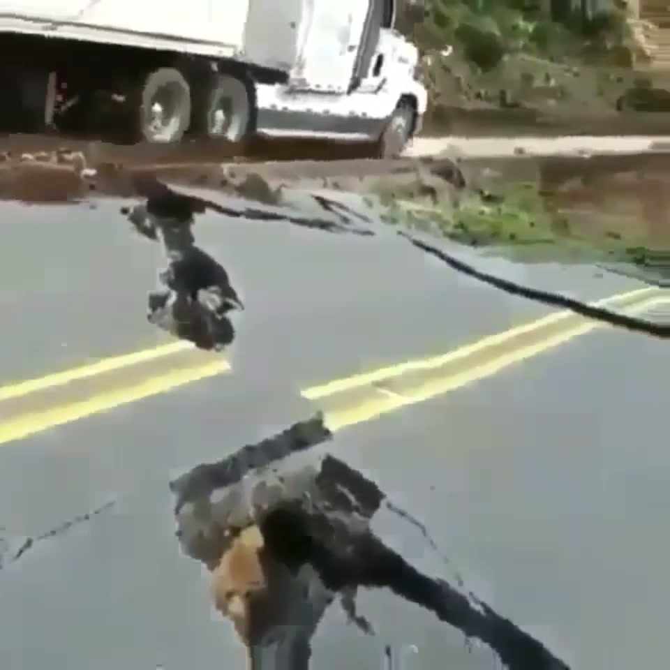 Fuck your washed out road, I have deliveries to make. - GIF on