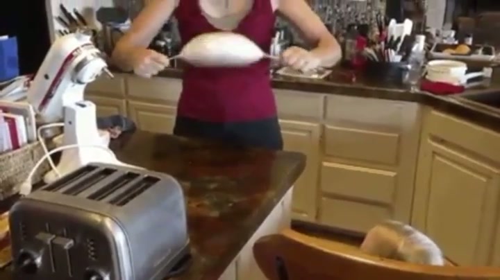 Spinning this dough really fast in saran wrap, WCGW?