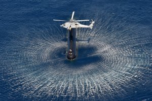 Supply from the helicopter to the submarine. (2784x1848)