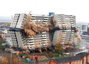 Demolition of Glencairn Tower | Motherwell, North Lanarkshire, Scotland | 20th November 2011 [1023x732]