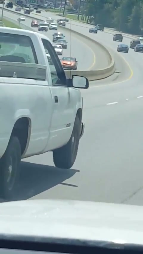 The wheel on the truck goes bam bam bam