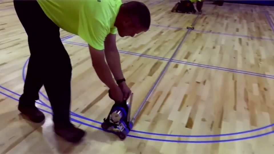 How lines are painted on a basketball court