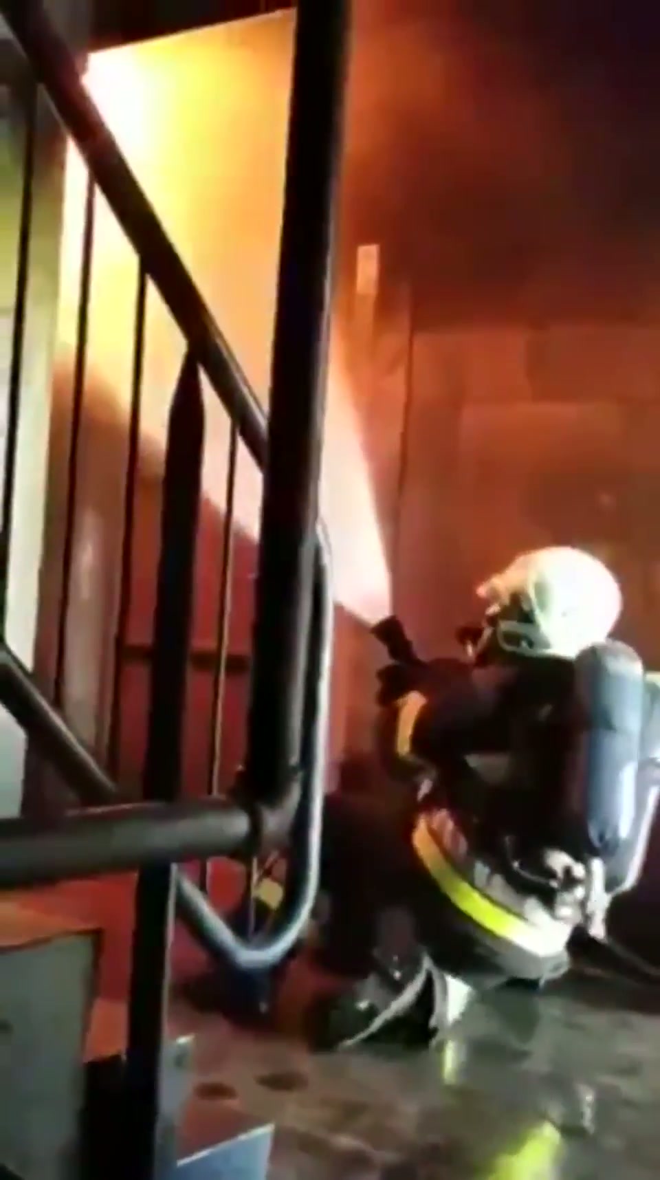 This is a technique used by firefighters to protect against sudden flares or firestorm